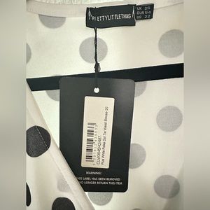 PRETTYLITTLETHING Polka dot blouse with ties NWT SIZE 22!